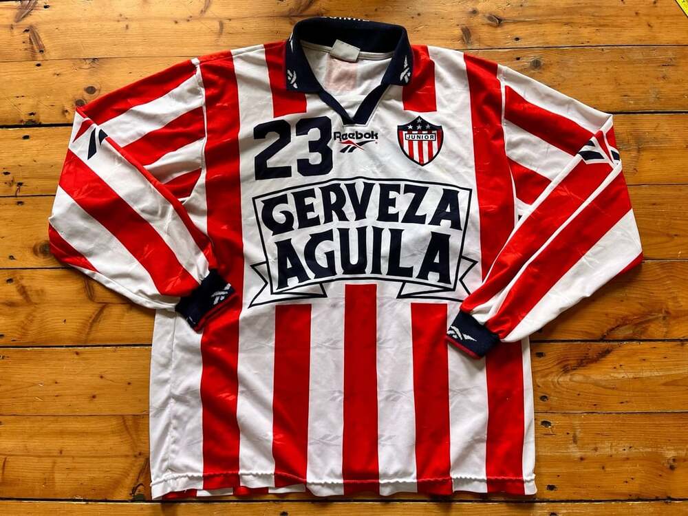 Reebok Junior De Barranquilla 1996 Home Jersey Size L Long Sleeve